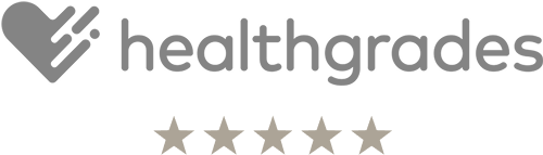 Healthgrades logo with five stars rating