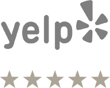 Five gray stars in a row